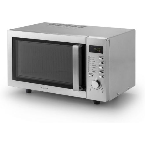  [아마존베스트]Klarstein Steelwave Microwave Oven with Grill, Combination Device, Mounting Frame, 800 W Microwave Power, 1000 W Grill Power, 23 Litre Cooking Space, LCD Display, Timer, Silver