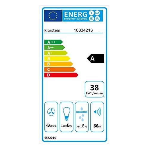  [아마존베스트]Klarstein Tron Ambience Island Extractor Fan Energy Efficiency Class A Includes Activated Carbon Filters 38 x 45 cm (diameter x width) / 60 cm Suspension Recirculation in 3 Levels