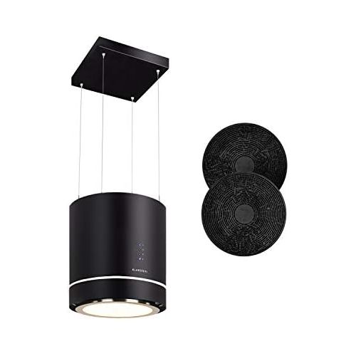  [아마존베스트]Klarstein Tron Ambience Island Extractor Fan Energy Efficiency Class A Includes Activated Carbon Filters 38 x 45 cm (diameter x width) / 60 cm Suspension Recirculation in 3 Levels