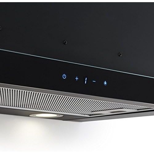  [아마존베스트]Klarstein Vinea Cooker Hood with 610 m³/h Max. Extraction Capacity - Black Edition, Undermount Hood, 60 cm Wide, Exhaust / Recirculation, Lighting, Aluminium Grease Filter, Include