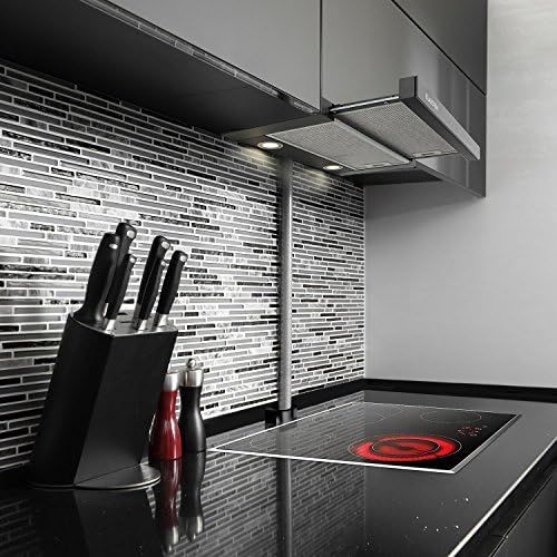  [아마존베스트]Klarstein Vinea Cooker Hood with 610 m³/h Max. Extraction Capacity - Black Edition, Undermount Hood, 60 cm Wide, Exhaust / Recirculation, Lighting, Aluminium Grease Filter, Include