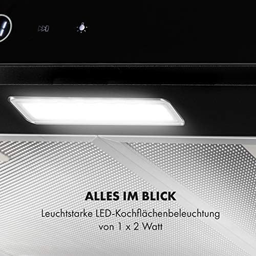  [아마존베스트]Klarstein Contempo Neo - Under-Unit Hood, Extractor Hood, Extractor/Recirculation, Width: 60 cm, Max. Extraction Rate: 175 m³/h, SenseControl: Integrated Touch Control, Black