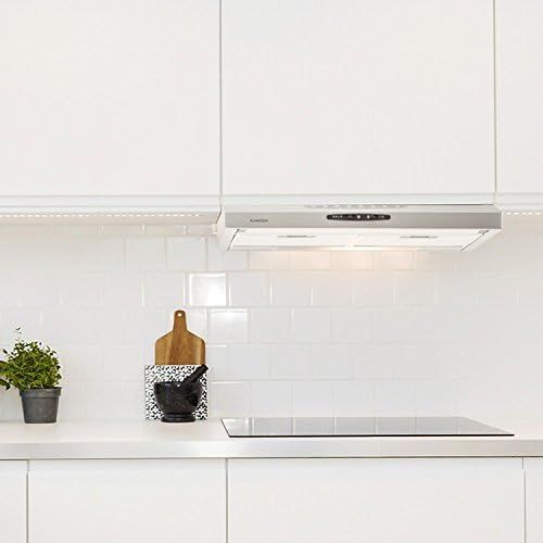  [아마존베스트]Klarstein UW60SF  Extractor Hood, Under-Unit Hood, Wall Hood, Energy Efficiency Class C, 60 cm, Extract/Recirculation, 205 m³/h Max. Extraction Rate, 71 dB, Silver