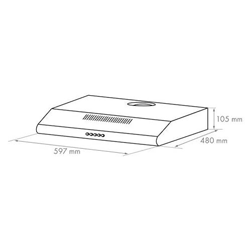  [아마존베스트]Klarstein Capannina Under-Unit Hood Extractor Fan Extractor / Recirculation, Width: 60 cm, Max. Extraction Rate: 166 m³/h, EEC C, 3 Ventilation Levels, Material: Stainless Steel, L