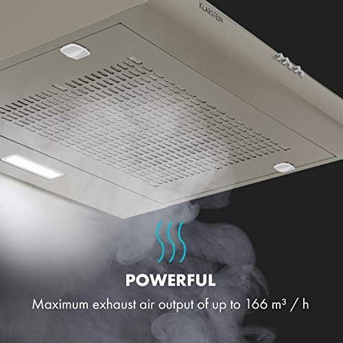  [아마존베스트]Klarstein Capannina Under-Unit Hood Extractor Fan Extractor / Recirculation, Width: 60 cm, Max. Extraction Rate: 166 m³/h, EEC C, 3 Ventilation Levels, Material: Stainless Steel, L