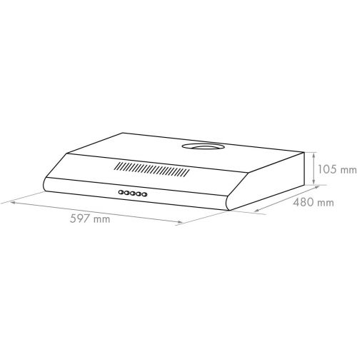  [아마존베스트]Klarstein Capannina Under-Unit Hood Extractor Fan Extractor / Recirculation, Width: 60 cm, Max. Extraction Rate: 166 m³/h, EEC C, 3 Ventilation Levels, Material: Stainless Steel, L