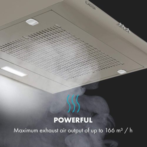  [아마존베스트]Klarstein Capannina Under-Unit Hood Extractor Fan Extractor / Recirculation, Width: 60 cm, Max. Extraction Rate: 166 m³/h, EEC C, 3 Ventilation Levels, Material: Stainless Steel, L