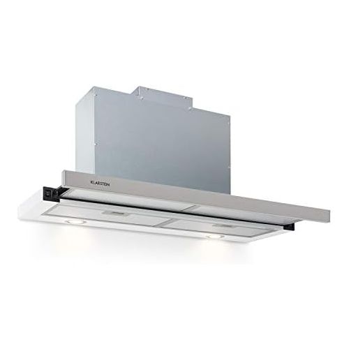  [아마존베스트]Klarstein Mariana 90 Flat Screen Cover, 90 cm, Energy Efficiency Class C, 500 m³/h, Recirculation & Exhaust Air, LED Lighting, Push Buttons, Under-Unit Extractor Hood, White