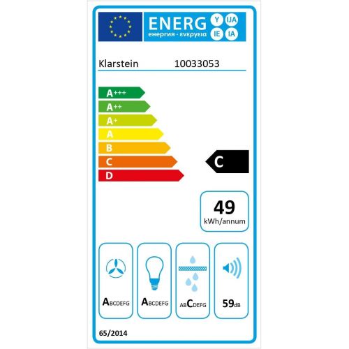  [아마존베스트]Klarstein High Line Recessed Ceiling Hood, 77 cm, Energy Efficiency Class C, 410 m3/h, Recirculation and Extraction, 3 Levels, LED, Remote Control & Activated Carbon Filter, Extrac