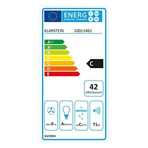  [아마존베스트]Klarstein UW60SR  Extractor Hood, Under-Unit Hood, Extractor Hood, Wall Hood, Energy Efficiency Class C, 60 cm, Extraction and Recirculation, 205 m³/h Max. Power, Lighting, Stainl