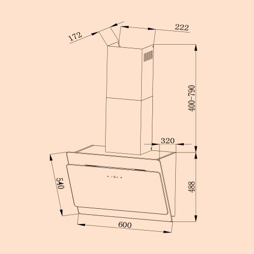  [아마존베스트]Klarstein Aurica 60 Extractor Hood, Wall Extractor Hood, Extractor, 3 Levels, 620 m³/h Max Extraction Performance, Stainless Steel, 60 cm, Aluminium Grease Filter, Black