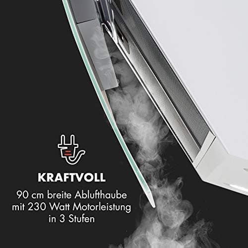  [아마존베스트]Klarstein Annabelle RGL 60 Cooker Hood Head Free Hood Cooker Hood Cooker Hood Head Free 90 cm Energy Class A Max. 650 m³/h, LED, display,, 60cm