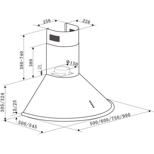  [아마존베스트]Klarstein Lumio 60 cm 3 Stage 430 m³/h Extractor Fan Extractor Fan Extractor Fan Extractor Fan Stainless Steel Aluminium Grease Filter Champagne