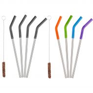 Klean Kanteen 4 Pack Stainless Steel Replacement Straws with Cleaning Brush