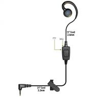 Klein Curl 1-Wire Earpiece Headset for Push to Talk Over Cellular POC iOS and Android Azetti Genaker ProPTT2 PTTPro Talk-IP Team on The Run Unity Intercom Voxer Zello