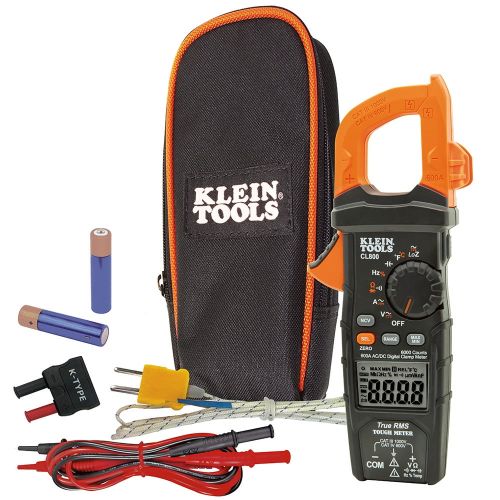  Klein Tools CL800 Digital Clamp Meter with ACDC Auto-Ranging