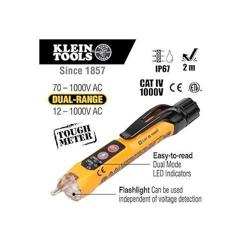  Klein Tools 69355 Digital Multimeter Premium Electrical Test Kit with Non-Contact Voltage Tester, Receptacle Tester, Test Leads