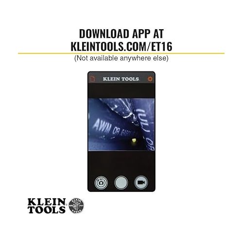  Klein Tools ET16 Borescope Digital Camera with LED Lights, for Android Devices, USB-C or Micro-USB Connection; No Batteries Needed