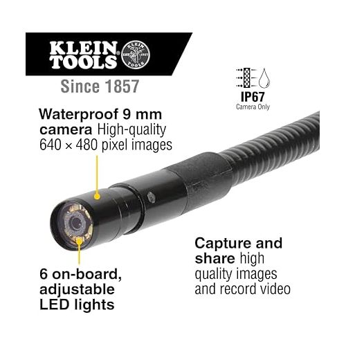  Klein Tools ET16 Borescope Digital Camera with LED Lights, for Android Devices, USB-C or Micro-USB Connection; No Batteries Needed