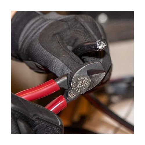  Klein Tools 63215 Cable Cutter, Made in USA, High-Leverage 6.5-Inch Compact, Forged From US Made Steel, Ideal for Cutting Aluminum and Copper Cable