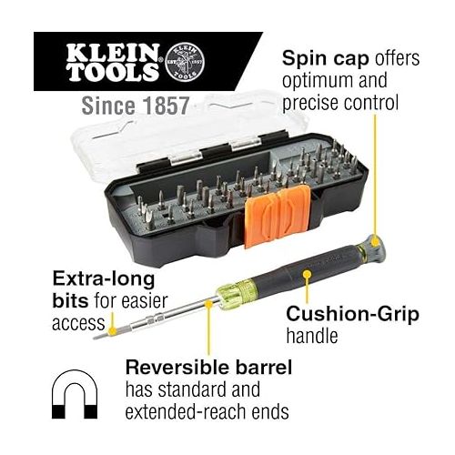  Klein Tools 32717 Precision Screwdriver Set with Case, All-in-One Multi-Function Repair Tool Kit Includes 39 Bits for Apple Products