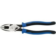 Klein Tools J2000-9NECRTP Side Cutter Linemans Pliers with Tape Pulling and Wire Crimping, High Leverage, 9-Inch