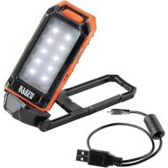 Klein Tools 56403 LED Light, Rechargeable Flashlight / Worklight with Kickstand and Carabiner, Charges Small Electronics, for Work, Camping