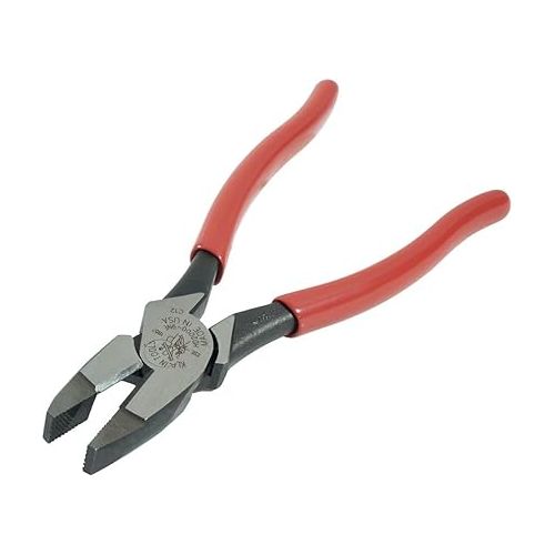  Klein Tools HD2000-9NE Side Cutter Linemans Pliers Cut ACSR, Made in USA, Screws, Nails, Hard Wire, 9-Inch Electrical Pliers