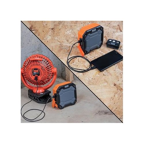  Klein Tools AEPJS3 Bluetooth Jobsite Speaker With Magnet and Hook, 20-Hr Run Time, Charge Via USB A or C, Pair Multiple Speakers Via Broadcast, Hands Free Capable