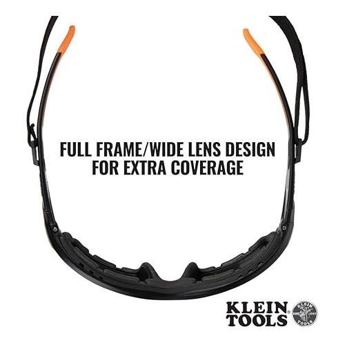  Klein Tools 60538 Gasket Safety Glasses, Professional PPE Protective Eyewear, Full Frame, Scratch Resistant, Anti-Fog, Indoor/Outdoor Lens