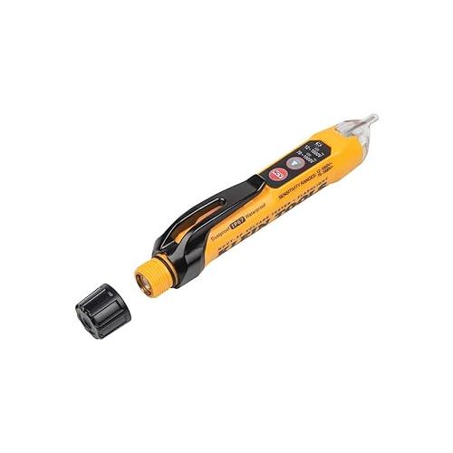  Klein Tools NCVT3P Dual Range Non Contact Voltage Tester, 12 - 1000V AC Pen, Flashlight, Audible and Flashing LED Alarms, Pocket Clip