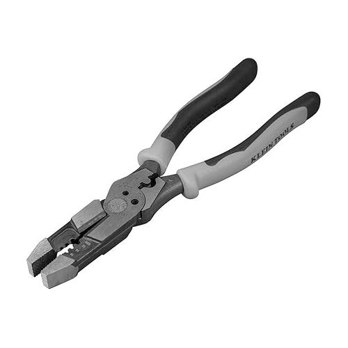  Klein Tools J215-8CR Multitool Pliers, Hybrid Multi Purpose Tool / Crimper, Wire Stripper, Bolt Shearing, Wire Grabbing, Twisting, Looping