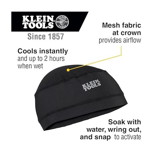  Klein Tools 60181 Cooling Helmet Liner, Under Hard Hat Cap with Mesh Fabric at Crown