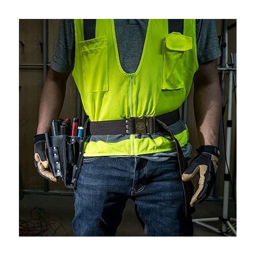  Klein Tools 5225 Tool Belt, Adjustable Electrician Belt is 2-Inch Wide, Adjusts for 48-Inch Waist