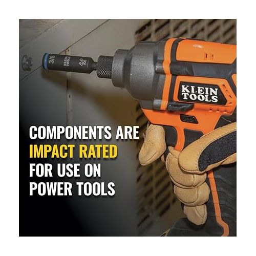  Klein Tools 32500HD KNECT Multi-Bit Screwdriver / Nut Driver, Impact Rated 11-in-1 Tool with Phillips, Slotted, Square and Torx Tips