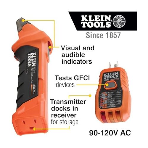  Klein Tools ET310 AC Circuit Breaker Finder, Electric Tester and Voltage Tester with Integrated GFCI Outlet Tester