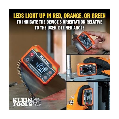  Klein Tools 935DAA Digital Electronic Level and Angle Gauge, LED Angle Alert, Measure and Set Angles, 0-90 and 0-180 Degree Ranges