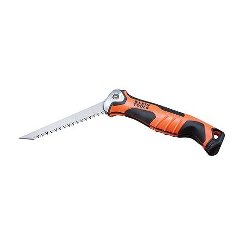  Klein Tools 31737 Folding Jab Saw / Drywall Saw, Hand Saw with Lockback at 180 and 125 Degrees and Tether Hole