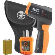 Klein Tools IR1KIT Infrared Thermometer and GFCI Receptacle Tester Kit, Non-Contact Digital Temperature Measurement and Electrical Tester