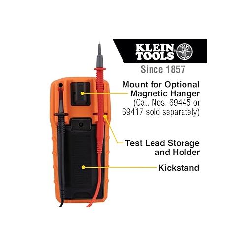  Klein Tools MM420 Digital Multimeter, Auto-Ranging TRMS Multimeter, 600V AC/DC Voltage, 10A AC/DC Current, 50 MOhms Resistance