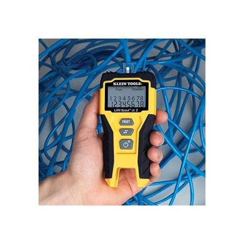  Klein Tools VDV526-200 Cable Tester, LAN Scout Jr. 2 Ethernet Cable Tester for CAT 5e, CAT 6/6A Cables with RJ45 Connections