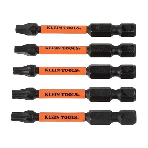  Klein Tools 33801 Impact Driver Bit Set with ProFlex, S2 Steel Phillips, Slotted, Square, TORX Bits with Case, MODbox Compatible, 40-Piece