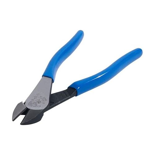  Klein Tools D2000-28 Pliers, Made in USA, Diagonal Cutting Pliers with Angled Head are Heavy-Duty to Cut ACSR, Screws, Nails, Most Hardened Wire, 8-Inch