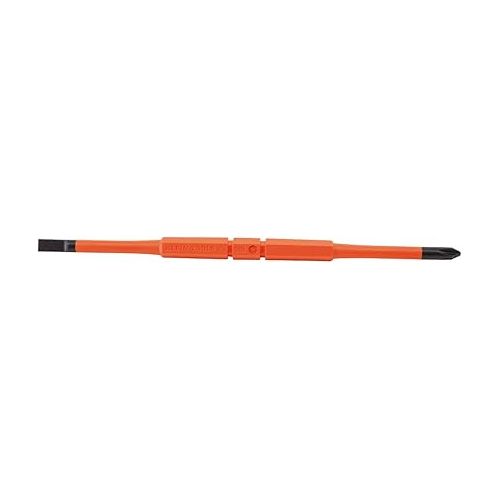  Klein Tools 32293 Insulated Screwdriver, 2-in-1 Screwdriver Set with Flip Blade, #2 Phillips and1/4-Inch Slotted Tips, Double-Ended Blades