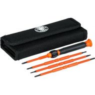 Klein Tools 32584INSR Precision 8-in-1 Screwdriver Set with Case, 1000V Rated Insulated Set with Phillips, Slotted and Tamperproof TORX Bits