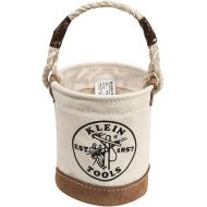 Klein Tools 5104MINI Mini Tool Bucket, All-Purpose Tool Bucket with Leather-Bottom, Nuts and Bolt Bag with Reinforced Rope Handle, Small Utility Pouch