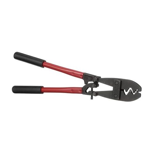  Klein Tools 2006 Large Crimping Tool with Compound Action for 6 - 4/0 AWG Lugs and Terminals, Made in USA, Adjustable Crimp Depth, High-Leverage Design