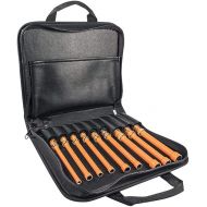 KLEIN TOOLS 33524 Tool Kit, Made in USA, 1000V Insulated Nut Driver Set, Sizes 3/16, 1/4, 5/16, 11/32, 3/8,7/16,1/2,9/16,5/8-Inch, with Case, 9-Piece