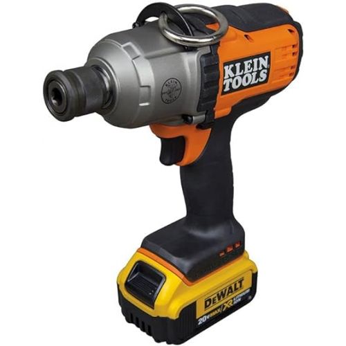  Klein Tools BAT20-7161 Cordless Impact Wrench, 500 ft-lb, Torque, 7/16-Inch Chuck, Variable Speed, Safety Lockout, DeWALT 20V Lithium-Ion Powered