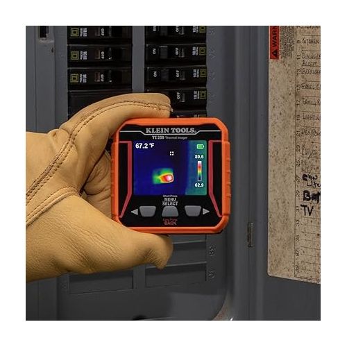  Klein Tools TI250 Rechargeable Thermal Imaging Camera, Camera Displays Over 10,000 Pixels with 3 Color Palettes, High / Low Temperature Points